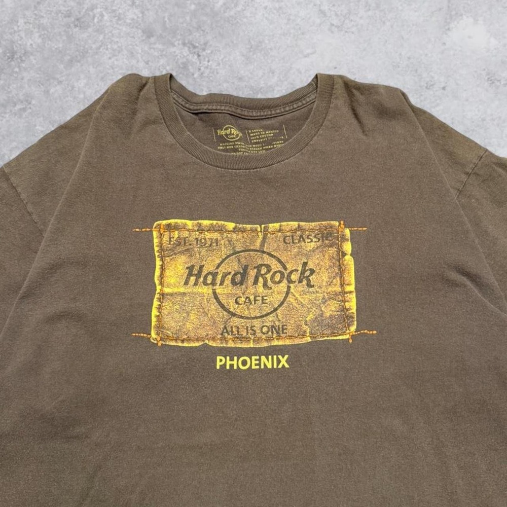 Hard Rock Cafe Phoenix T-Shirt Mens XL Brown Vintage Y2K Graphic Tee Cotton